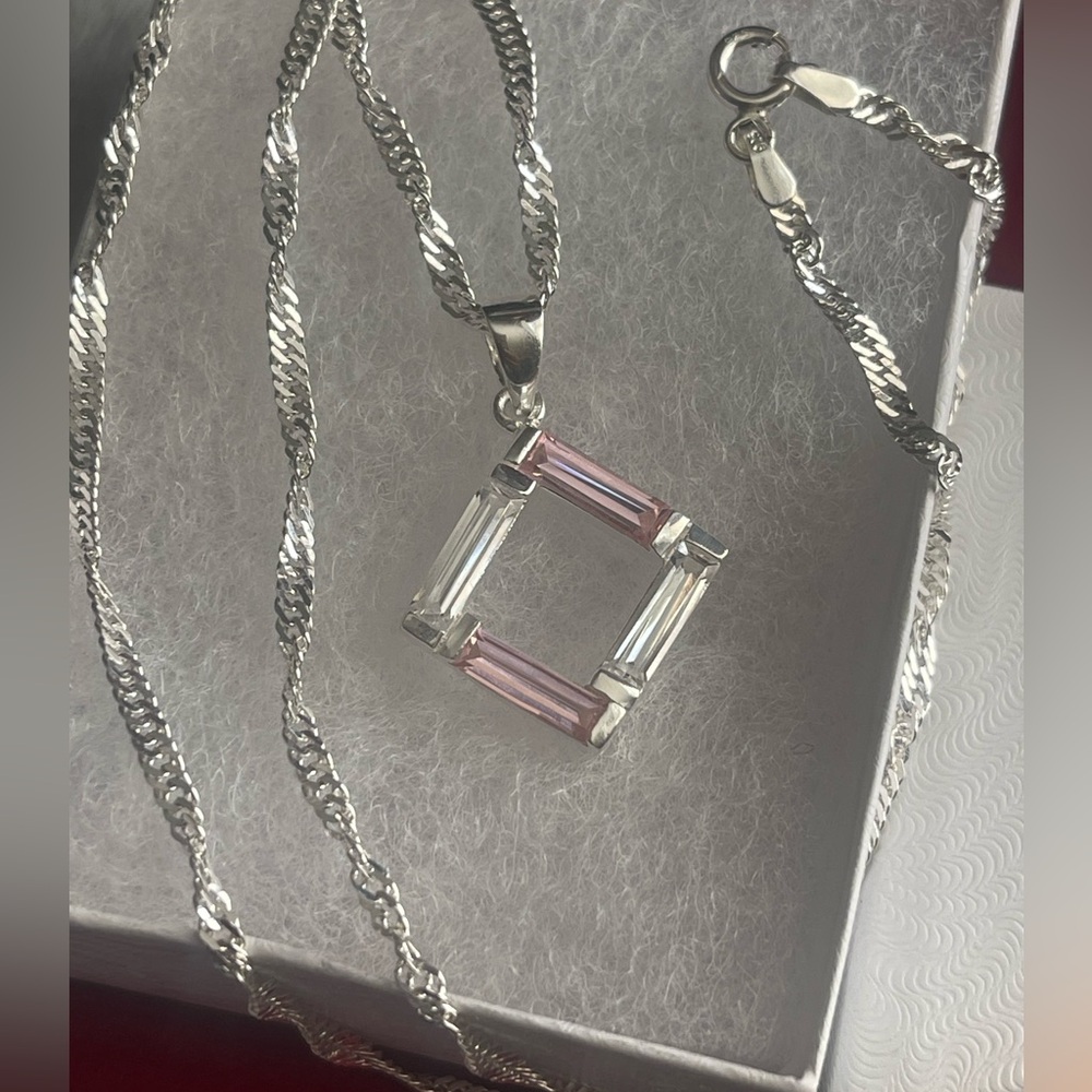 Sterling silver crystal pendant necklace